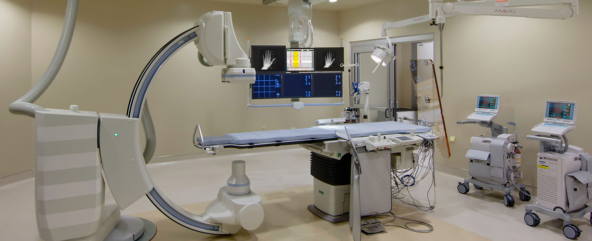 One of the patient rooms where they take X-Rays at Loma Linda University Medical Center