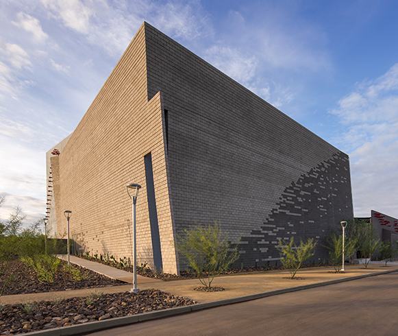 Exterior street view of the Mesa Community College Performing Arts Center