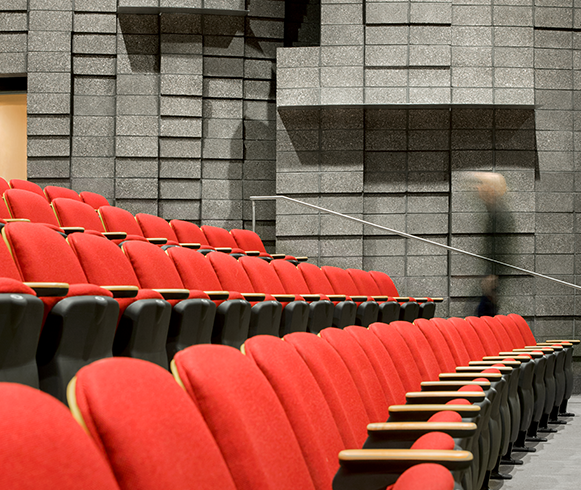 Interior view of auditorium seats in the Mesa Community College Performing Arts Center