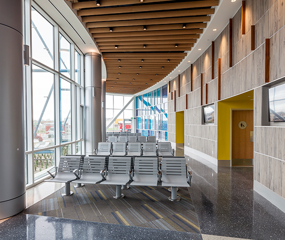 Interior view of the R.J. Donovan Correctional Facility lobby