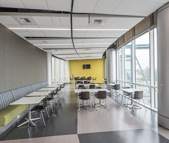 Interior view of eating area at the R.J. Donovan Correctional Facility
