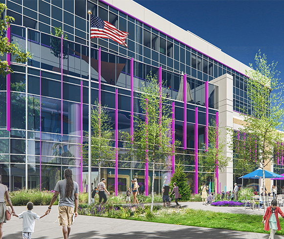 Exterior rendering of the Mary Bridge Children's Hospital in Tacoma, Washington