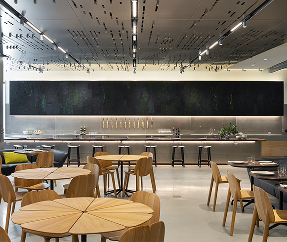 Interior view of bar at Mingei International Museum