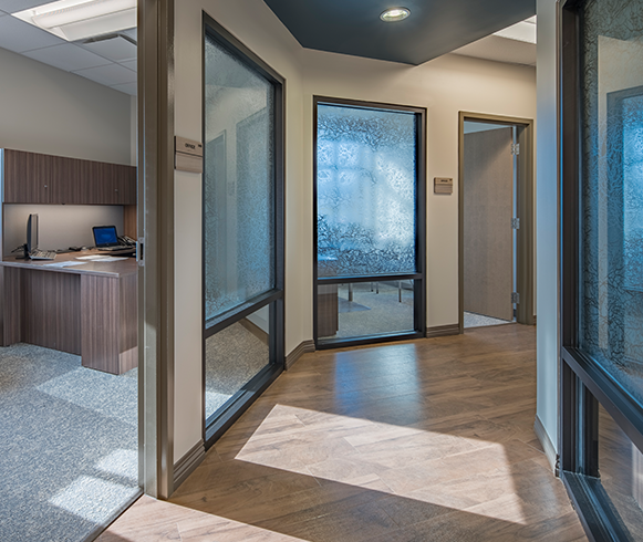 Interior view of hallway at the Mount Regis Center