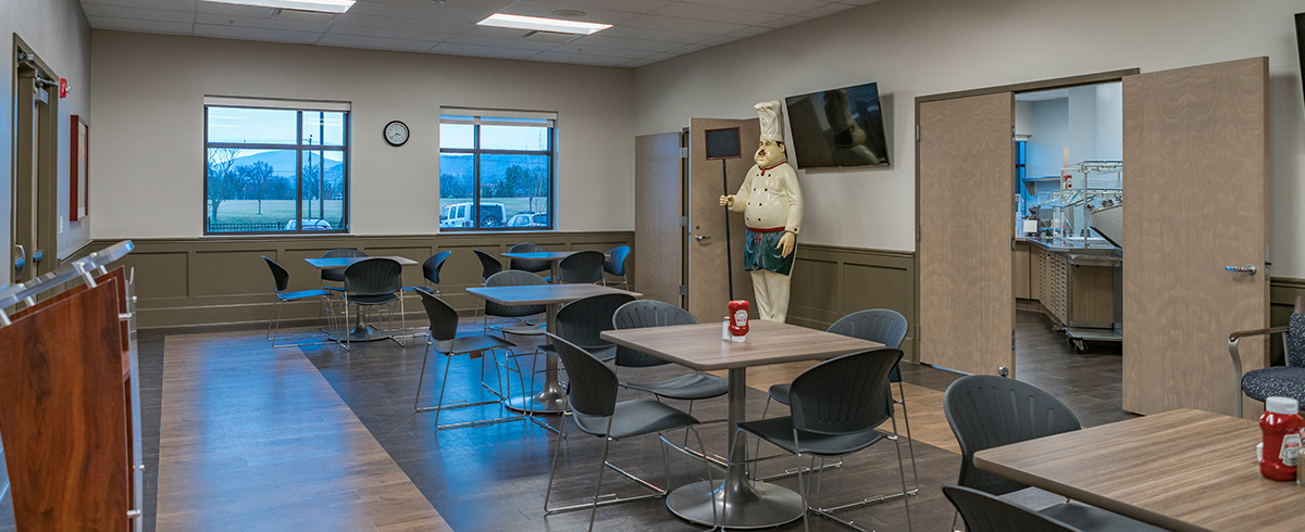 Interior view of cafeteria at the Mount Regis Center