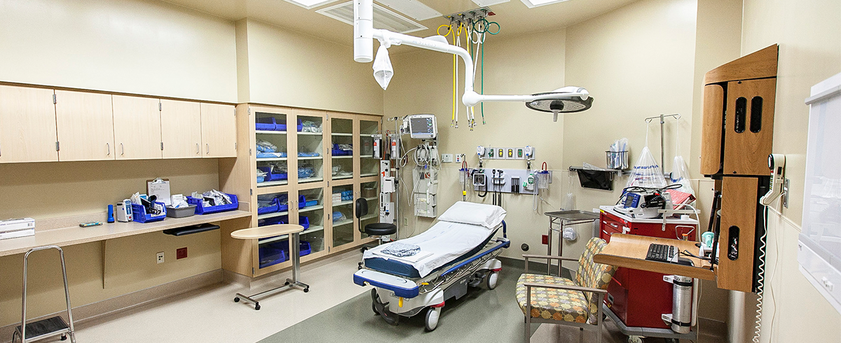 View of hospital bed in the MountainView Hospital