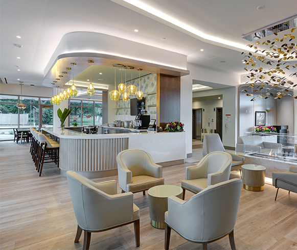 Interior view of the New Hope Village Hotel lounge