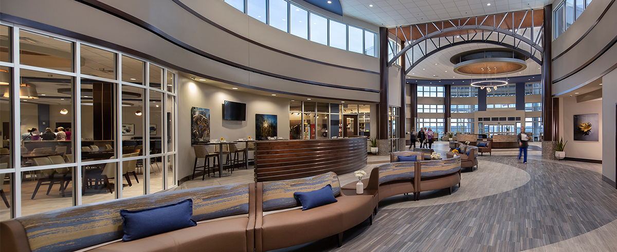 Interior view of the lobby at the North Alabama Medical Center