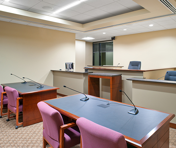 Interior view of court room inside the Central Utah Correctional Facility