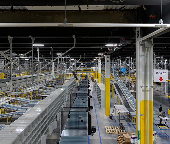 Interior view of Project Diana's Automated Robotics Fulfillment Center