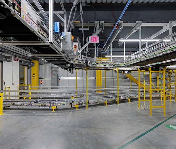 Interior of the Project Rose Automated Robotics Fulfillment Center