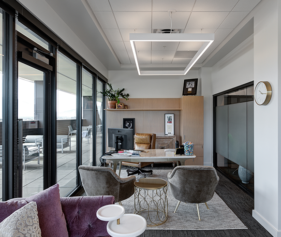 Interior view of office inside the Provo City Center