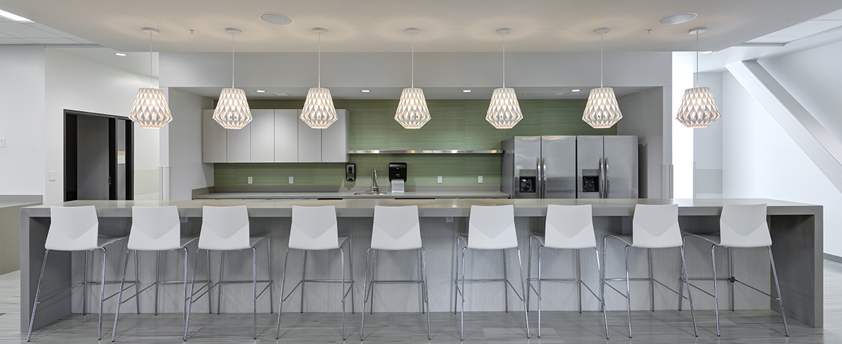 Interior view of break room at the Provo City Center