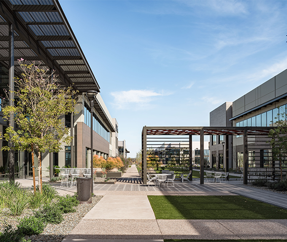 Exterior view of patio at the Rivulon Development Center