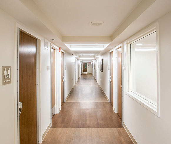 Interior view of hallway inside SUN Behavioral