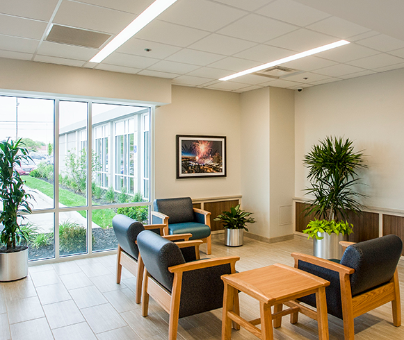 Interior view of seating area at SUN Behavioral