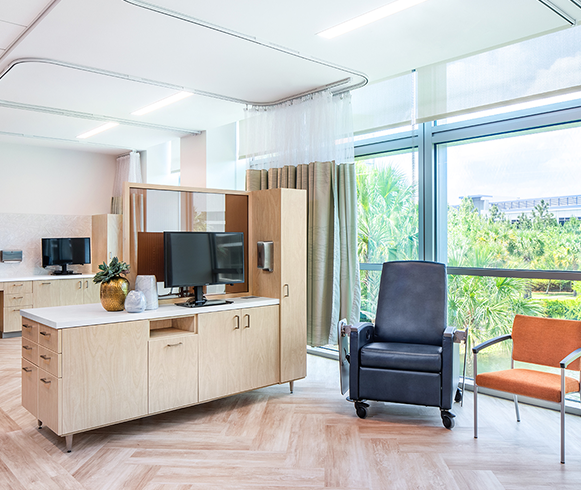 Interior view of office in the Sarah Cannon Research Institute