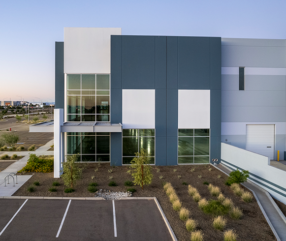 Exterior view of the Sarival Logistics Center entrance