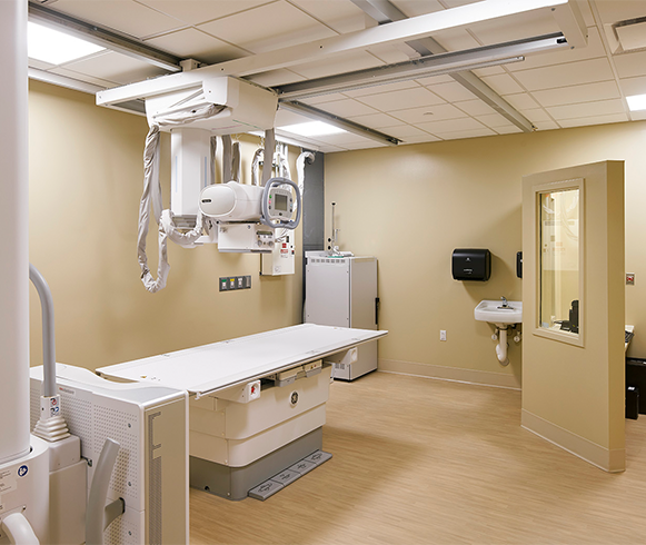 Interior view of examination room inside Sierra Vista Hospital
