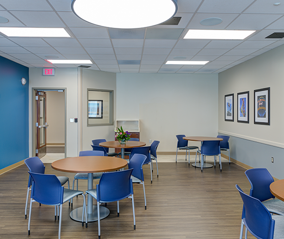 Interior view of breakroom inside the Southern Hills Hospital and Medical Center