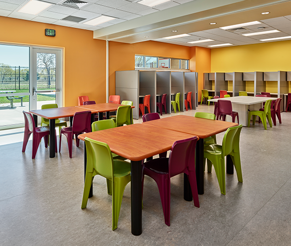 Interior view of adolescent workspaces in the State Hospital West | Adolescent Psychiatric Treatment Center