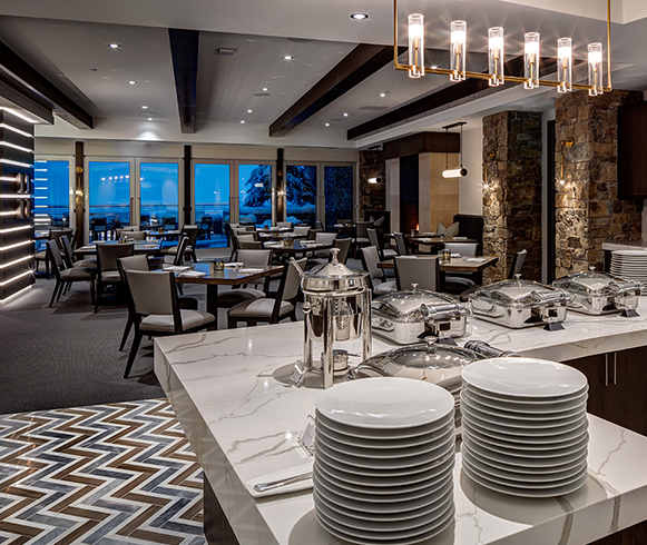 Interior view of restaurant at the Stein Eriksen Residences