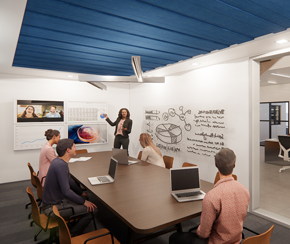 Interior view of meeting room at the Tesis Laboratory