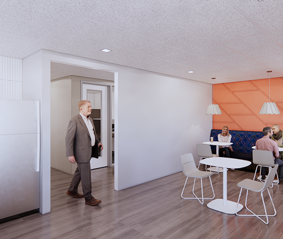 Interior view of break room inside the Tesis Laboratory
