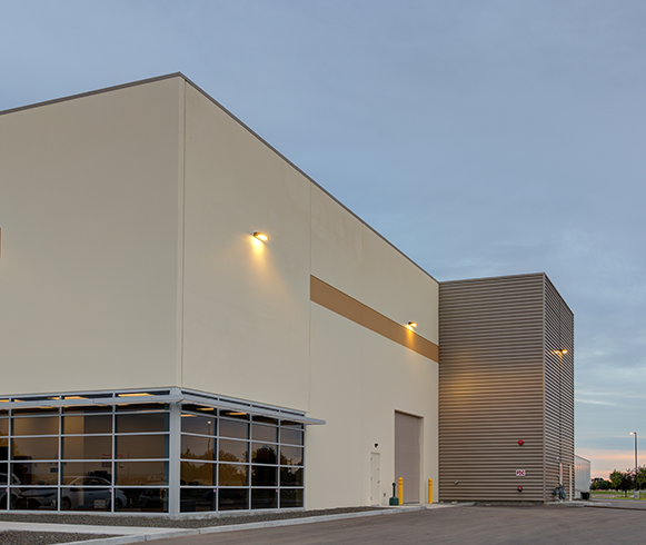 Exterior view of side entrance to the Twin Creeks Building