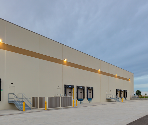 Exterior view of loading bay at the Twin Creeks Building