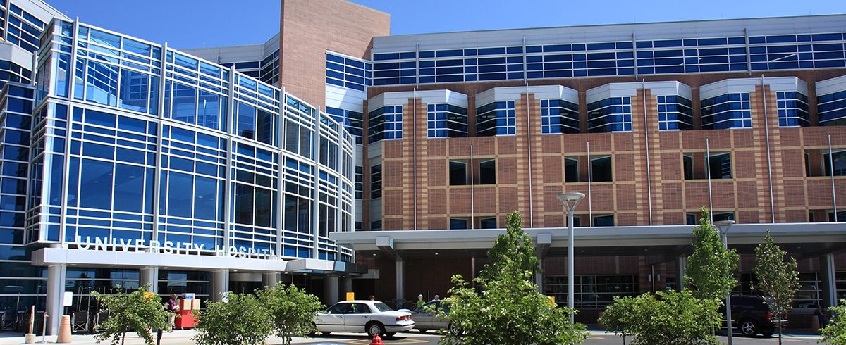 Street view of the entrance to the West Pavilion at the University of Utah Hospital