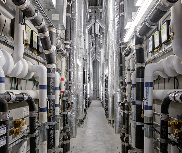 Interior view of HVAC systems inside the Utah State Correctional Facility
