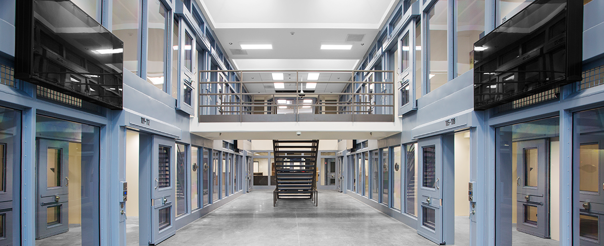 Interior view of cellblock inside the Utah State Correctional Facility