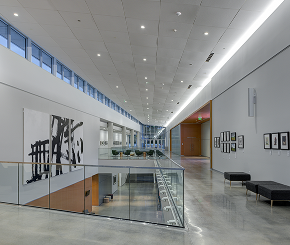 Interior view of second floor of the The Noorda Center for the Performing Arts