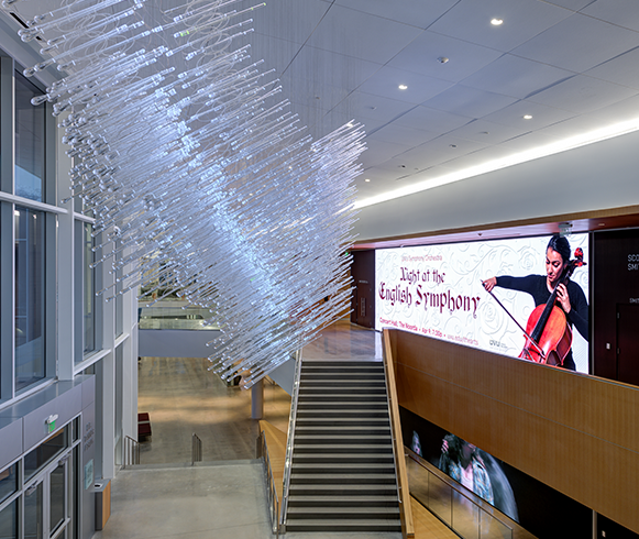 Interior view of staircase at The Noorda Center for the Performing Arts