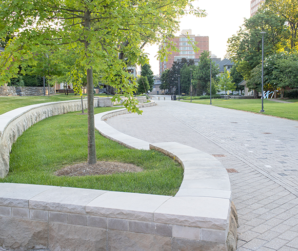 Exterior walkway around the Vanderbilt Student Housing