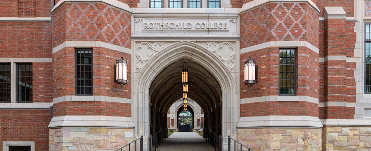 Exterior view of the Rothschild college building at the Vanderbilt Student Housing