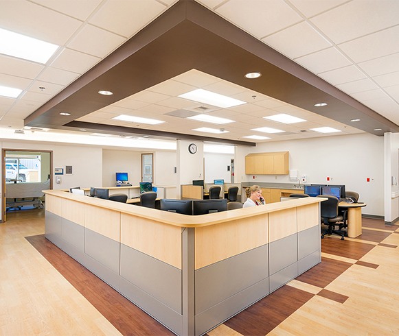 Interior view of nurse station inside the Washakie Medical Center