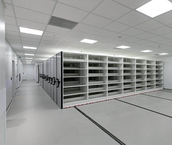 Interior view of evidence storage at the West Valley Police Department