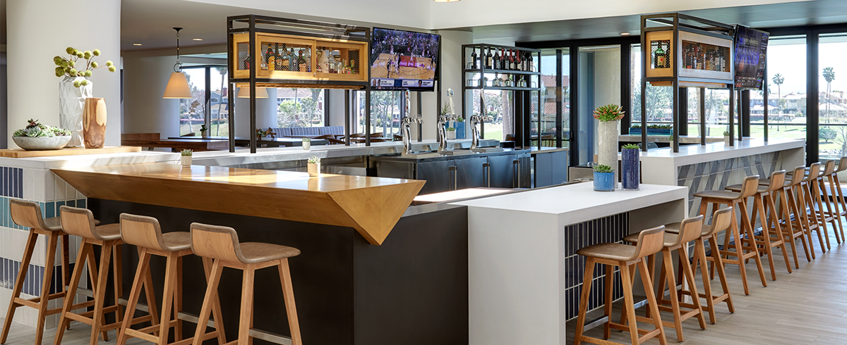 Interior view of bar at the Westdrift Manhattan Beach Hotel