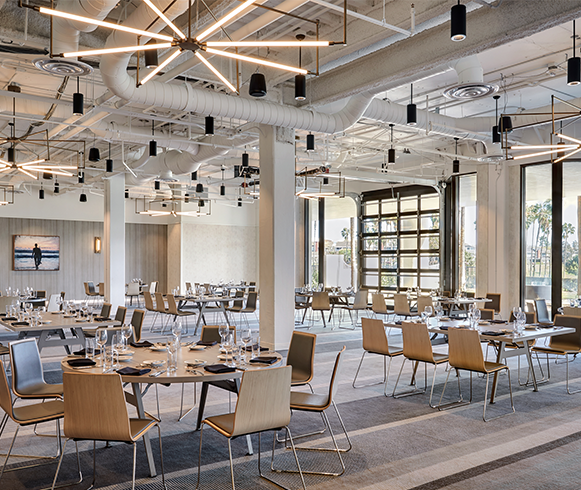 Interior view of dining space at the Westdrift Manhattan Beach Hotel