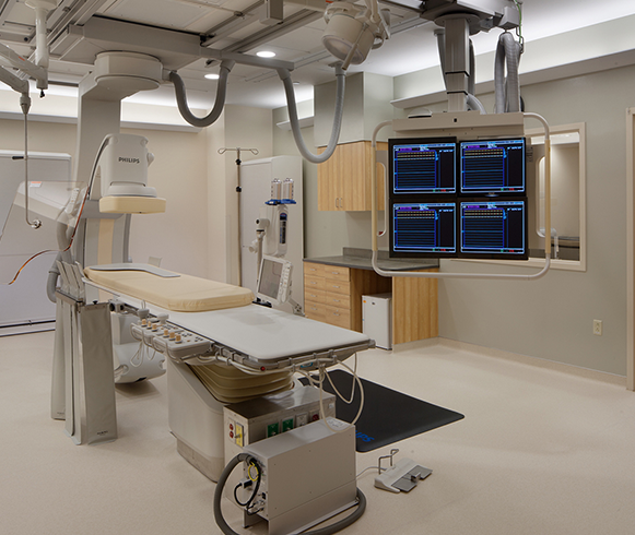 Interior view of diagnostic table in the Wilkes-Barre General Hospital ED & Heart Center