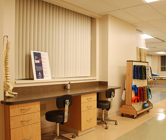 Interior view of workspace in the Wilkes-Barre General Hospital ED & Heart Center