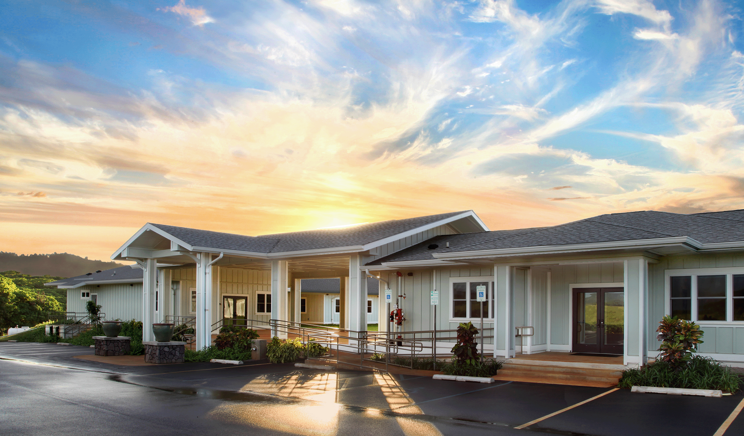 Exterior view of the entrance to the Adolescent Treatment & Healing Center