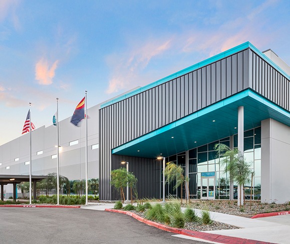 Exterior view of the entrance to the Ball Corporation Canning Facility
