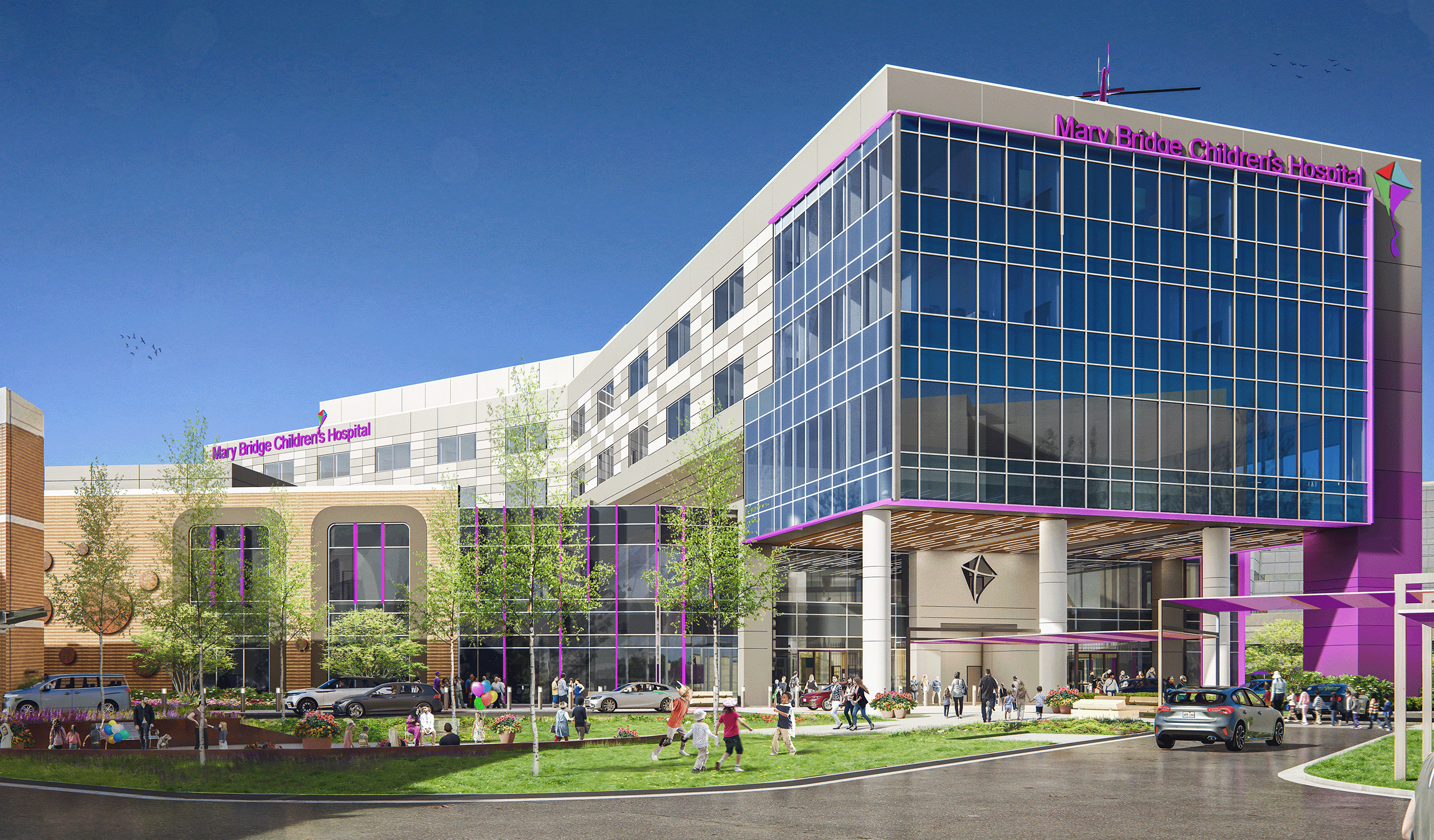 Exterior rending of Mary Bridge Children's Hospital
