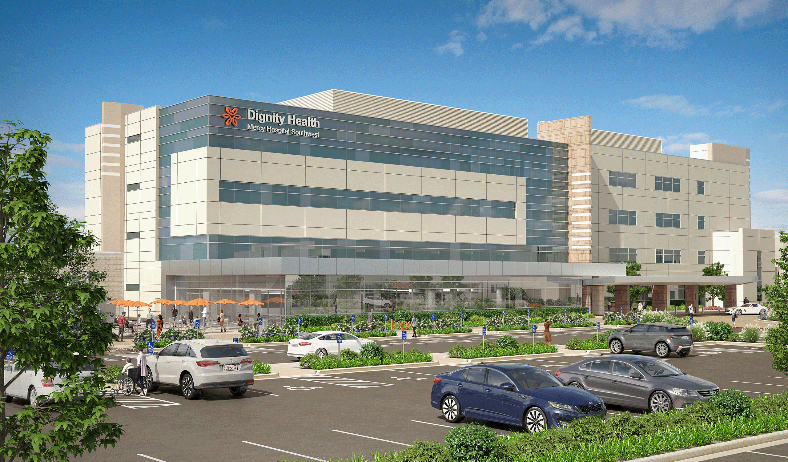 Exterior rendering of Mercy Hospital Southwest