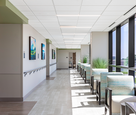 Interior view of seating areas at the Monument Health Rapid City Hospital