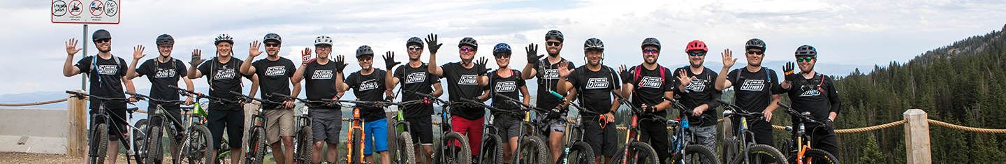 Group of Bicyclers waving