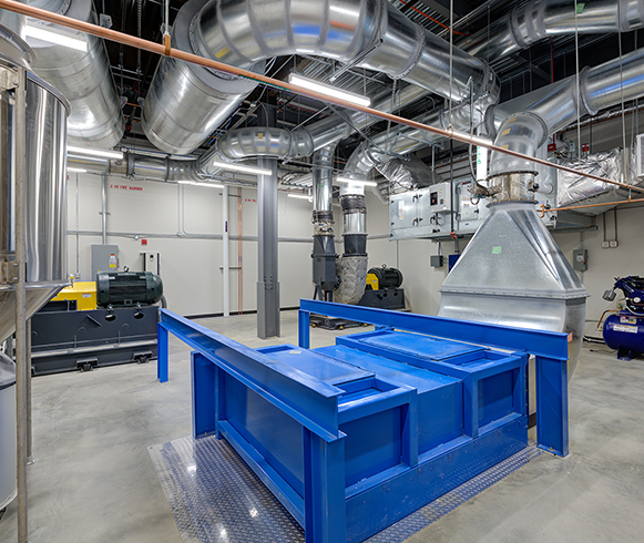 Interior view of HVAC systems inside the St. Luke's Medical Center